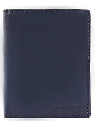 Excellanc Herren-Geldbörse Echt Leder Hochformat 10,5 x 8,5 x 2 cm 3000126 (dunkelblau) von Excellanc