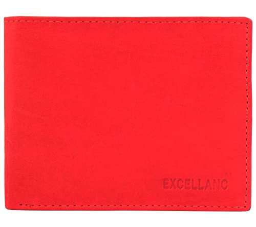 Excellanc Herren-Geldbörse Echt Leder Hochformat 11 x 9 x 1 cm 3000232 (rot) von Excellanc