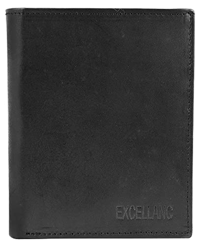 Excellanc Herren-Geldbörse Echt Leder Hochformat 12 x 9 x 2 cm 3000197 (schwarz) von Excellanc