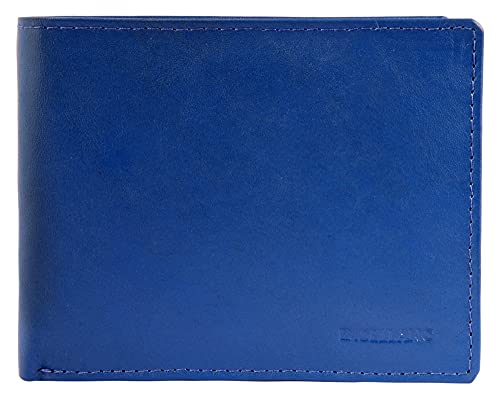 Excellanc Herren-Geldbörse Echt Leder Querformat 12 x 9,5 x 2,5 cm 3000063 (blau) von Excellanc