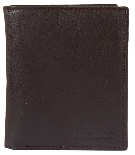 Excellanc Herren Geldbörse in Braun aus Echtleder, Geldbeutel für Herren, Hochformat 10,7 x 8,8 x 2,0 cm, RFID-Schutz, Brieftasche mit Scheinfächer & Kartenfächern Portmonee von Excellanc