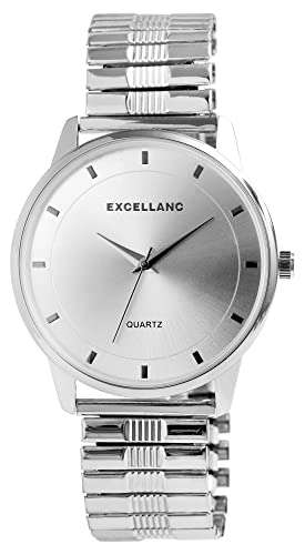 Excellanc Herren-Uhr Edelstahl Zugband Analog Quarz 2700027 (silberfarbig) von Excellanc