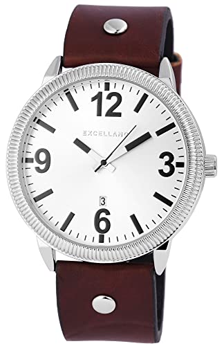 Excellanc Herren-Uhr Kunstleder Datum Analog Quarz 295322X00011 (braun) von Excellanc