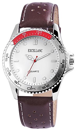 Excellanc Herren-Uhr Kunstleder Dornschließe Analog Quarz 295027500194 von Excellanc