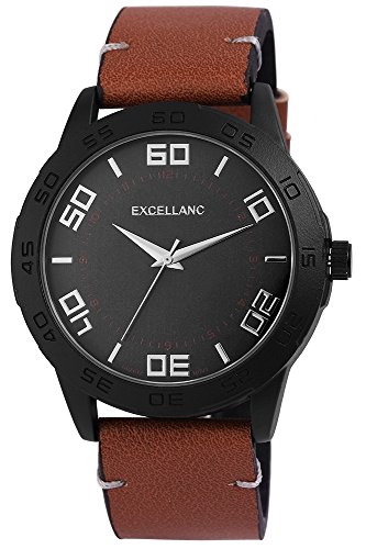 Excellanc Herren-Uhr Kunstleder Dornschließe Analog Quarz 295071000187 von Excellanc