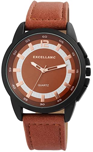 Excellanc Herren-Uhr Kunstleder Armband Dornschließe Leuchtzeiger 2900100 von Excellanc