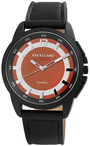 Excellanc Herren-Uhr Kunstleder Armband Dornschließe Leuchtzeiger 2900100 von Excellanc