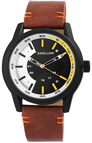 Excellanc Herren – Uhr Lederimitat Armbanduhr Analog Quarz 2900103 von Excellanc