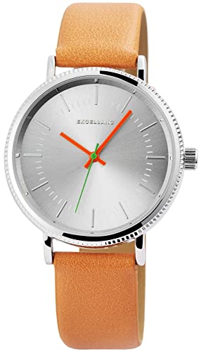 Excellanc Herren-Uhr Kunstleder Armband Dornschließe Analog Quarz 2900110 (Hellbraun) von Excellanc
