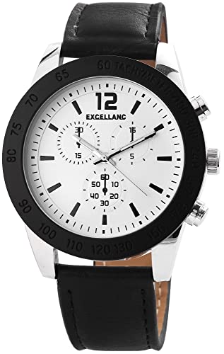 Excellanc Herren-Uhr Lederimitationsband Dornschließe 24 cm Analog Quarz 2900048 von Excellanc