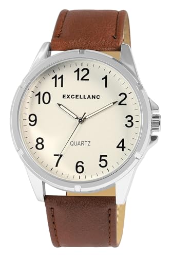 Excellanc Herrenuhren mit Band aus Lederimitat, braun Excellanc Herrenuhren mit Band aus Lederimitat, braun von Excellanc
