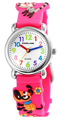 Excellanc Kinder-Uhr Silikon Junge Mädchen Auto Lernuhr Analog Quarz 4500033 (pink) von Excellanc