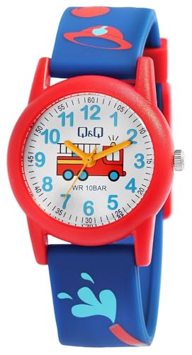 Excellanc Kinderuhr Junge & Mädchen Armbanduhr Kinder Analog Wasserdicht – Kinder Uhr Kinderarmbanduhr ab 3 Jahre Kids Watch (Traktor,Dino,etc) (Rot/Rennauto) von Excellanc