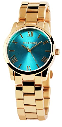 Excellanc Klassische Damen Armband Uhr Blau Gold Analog Metall Mode Quarz 9239356 von Excellanc