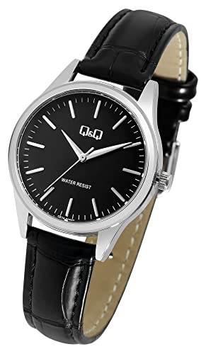 Excellanc Klassische Q&Q Damen Armband Uhr Schwarz Analog Kunst Leder Quarz 3ATM Frauen 9Q57A004PY von Excellanc