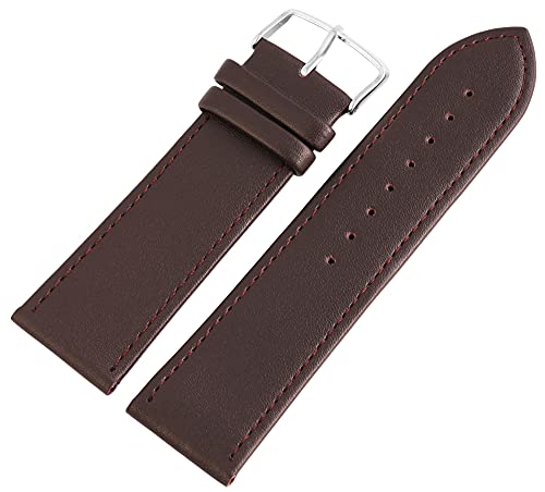 Excellanc Leder Uhren-Armband Ersatz glatt Dornschließe Breite 10-26 mm 8000051 von Excellanc