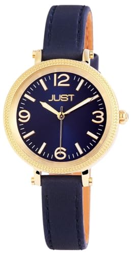 Excellanc Modische Damen Armband Uhr Blau Gold Echt Leder Analog Quarz 5ATM Fashion 9JU10053005 von Excellanc