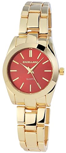 Excellanc Modische Damen Armband Uhr Rot Gold Analog Metall Quarz 9152105000109 von Excellanc