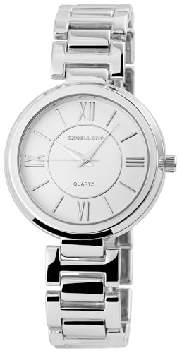 Excellanc Modische Damen Armband Uhr Weiß Silber Römische Ziffern Analog Metall Frauen Quarz 91800082003 von Excellanc