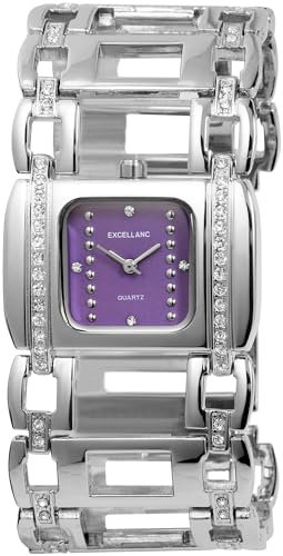 Excellanc Modische Damenuhr Lila Silber Analog Metall Frauen Quarz 9152823800006 von Excellanc