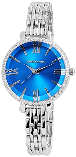 Excellanc Modische Design Damen Armband Uhr Blau Silber Analog Metall Quarz 9180623600009 von Excellanc