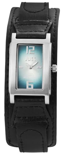 Excellanc Modische Design Damen Armband Uhr Blau Silber Schwarz Analog Echt Leder 3ATM Quarz 9JU10147003 von Excellanc