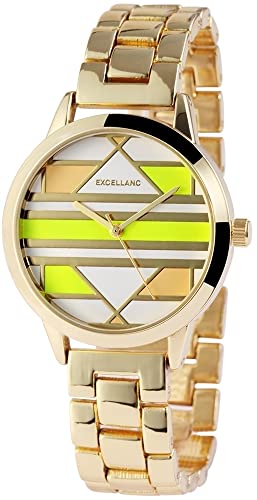 Excellanc Modische Design Damen Armband Uhr Gelb Gold Analog Metall Quarz 9151007500016 von Excellanc