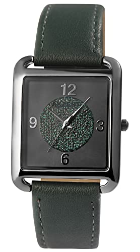 Excellanc Modische Design Damen Armband Uhr Grau Rechteck Analog Kunst Leder 3ATM Quarz 91900248002 von Excellanc