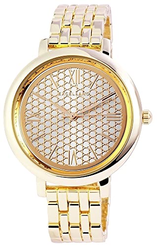 Excellanc Modische Design Damen Armband Uhr Silber Gold Analog Metall Quarz 9180502500043 von Excellanc