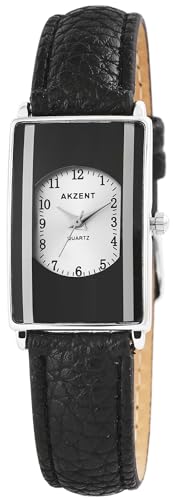 Excellanc Modische Design Damen Armband Uhr Silber Schwarz Analog Kunst Leder 3ATM Quarz 9SS7322600016 von Excellanc