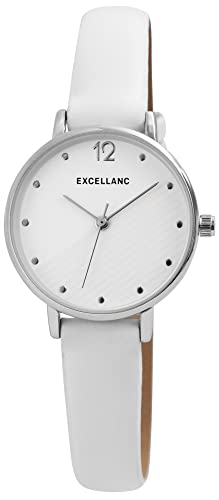 Excellanc Modische Design Damen Armband Uhr Weiß Analog Kunst Leder Quarz 91900149002 von Excellanc