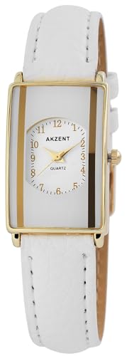 Excellanc Modische Design Damen Armband Uhr Weiß Gold Analog Kunst Leder 3ATM Quarz 9SS7302000016 von Excellanc