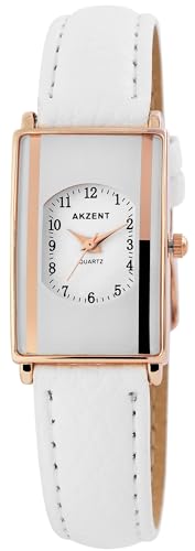 Excellanc Modische Design Damen Armband Uhr Weiß Rosègold Analog Kunst Leder 3ATM Quarz 9SS7342000016 von Excellanc