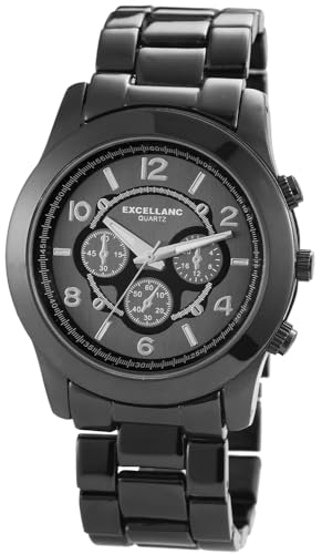 Excellanc Modische Herren Armband Uhr Anthrazit Analog Chrono-Look Metall Quarz 9150871000009 von Excellanc
