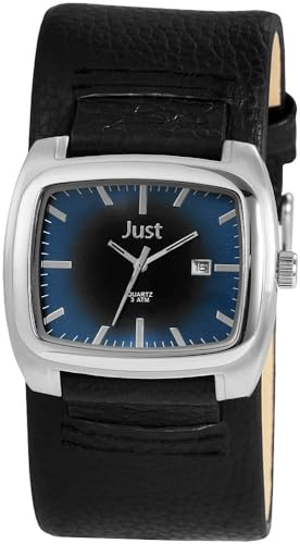 Excellanc Modische Herren Armband Uhr Blau Schwarz Analog Datum Echt Leder 3ATM Quarz 9JU20085002 von Excellanc