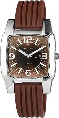 Excellanc Modische Herren Armband Uhr Braun Silikon Analog Sport 9225727000008 von Excellanc