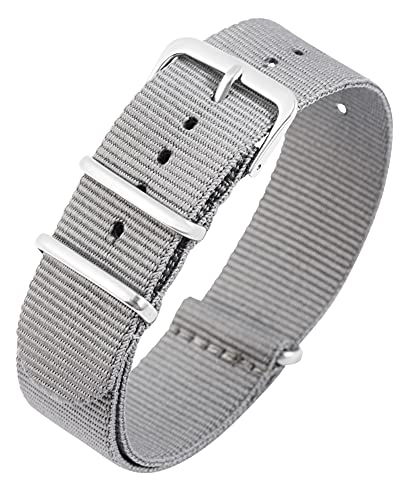 Excellanc-Uhrenarmband Ersatz Textil Dornschließe Breite 14-22 mm (Stegbreite: 14 mm, grau) von Excellanc