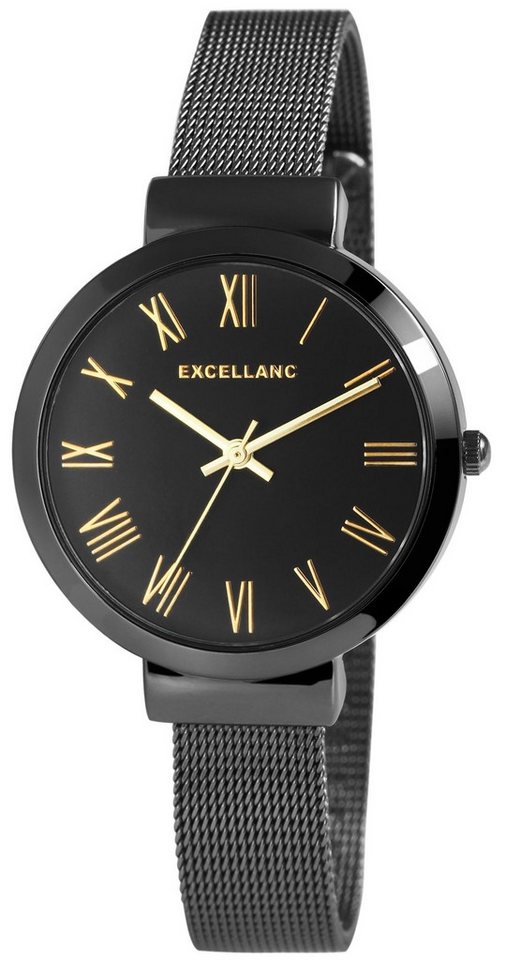 Excellanc Quarzuhr 1300036 Excellanc Damenuhr mit Melanaisearmband von Excellanc