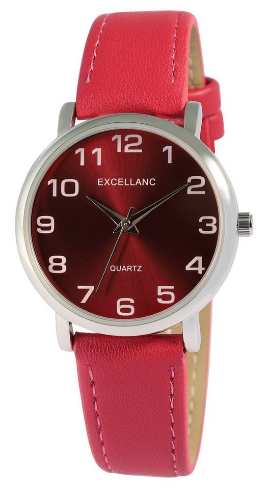Excellanc Quarzuhr 1900274 mit Lederimitat, Mineralglas, Dornschließe von Excellanc