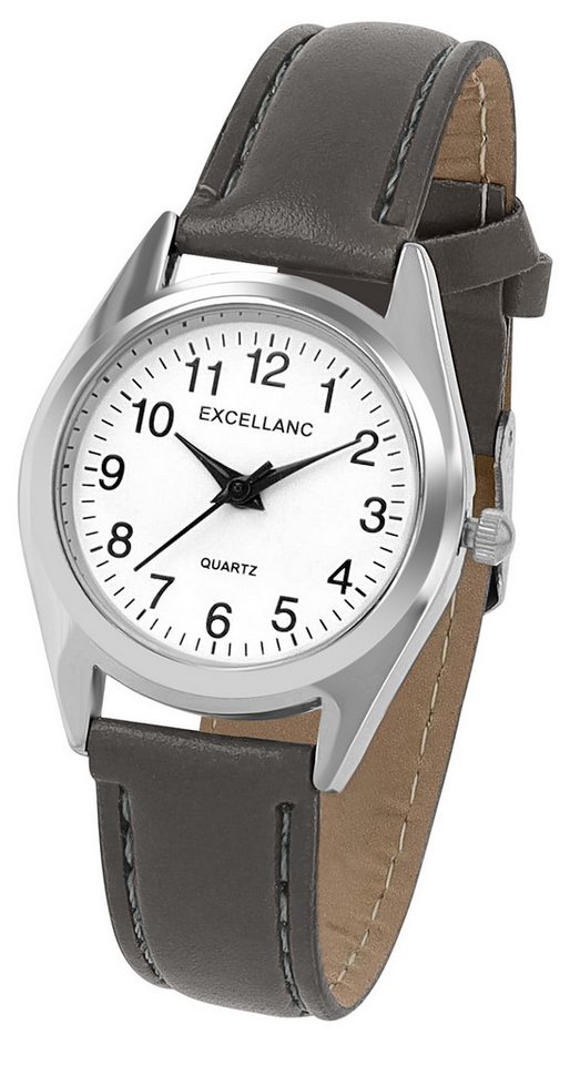 EXCELLANC Quarzuhr 1900288 Damenuhr mit Lederimitationsarmband von EXCELLANC