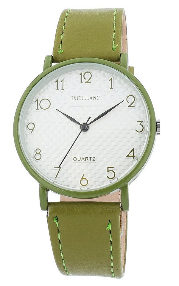 Excellanc Quarzuhr 1900304 mit Lederimitationsband, 3 ATM, Mineralglas von Excellanc