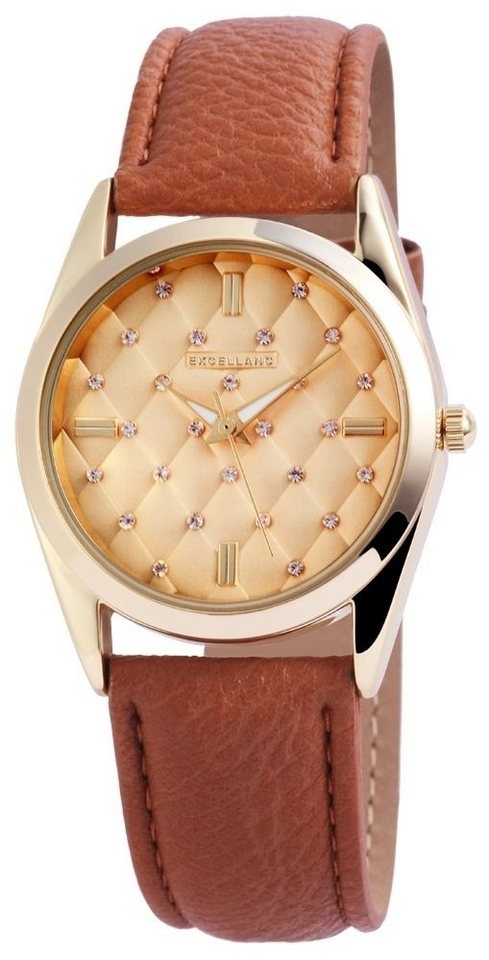 Excellanc Quarzuhr 195007000200 Excellanc Damenuhr mit Lederimitationsarmband von Excellanc