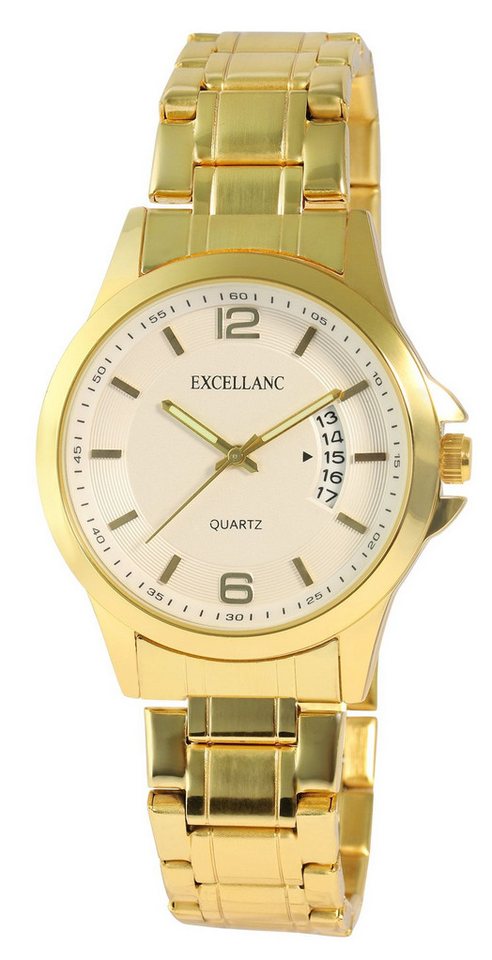 EXCELLANC Quarzuhr 2800110 Metall Gliederarmband, Butterfly-Verschluss, versch. von EXCELLANC