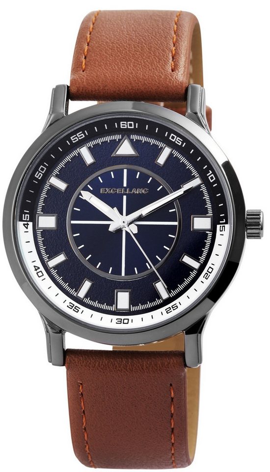 Excellanc Quarzuhr 2900111 Excellanc Herrenuhr mit Band aus Lederimitat von Excellanc