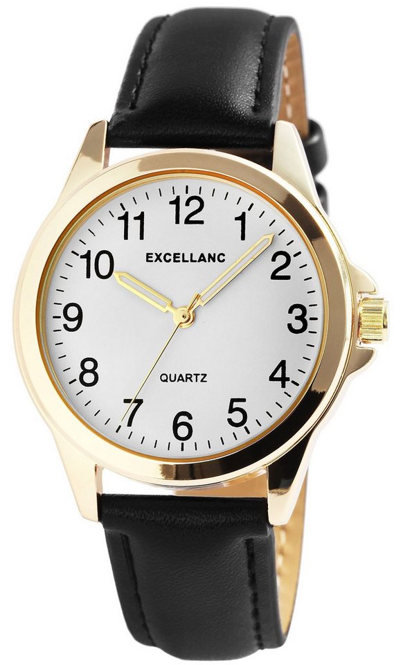 EXCELLANC Quarzuhr 2900212 Excellanc Herrenuhr mit Band aus Lederimitat, 22,5 cm von EXCELLANC