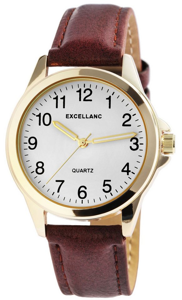 EXCELLANC Quarzuhr 2900212 Excellanc Herrenuhr mit Band aus Lederimitat, 22,5 cm von EXCELLANC