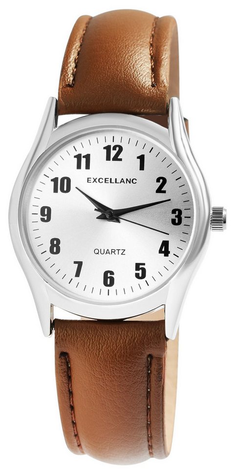 Excellanc Quarzuhr 2900226 Excellanc Herrenuhr mit Lederimitations-Armband von Excellanc