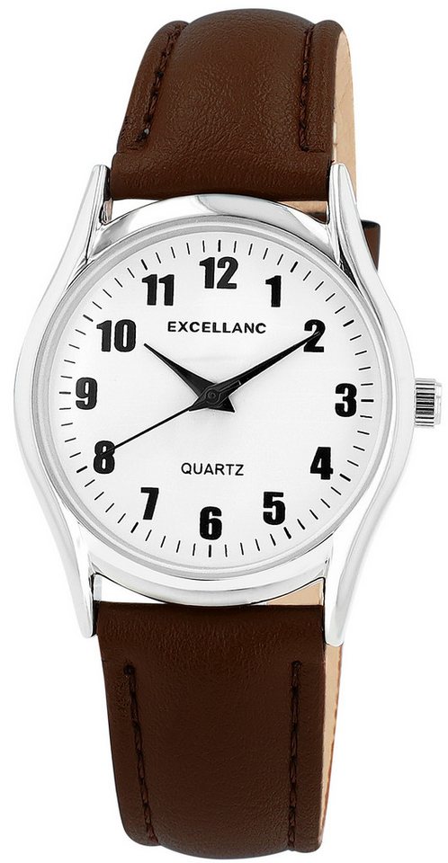 Excellanc Quarzuhr 2900226 Herrenuhr mit Lederimitations-Armband, Basic von Excellanc