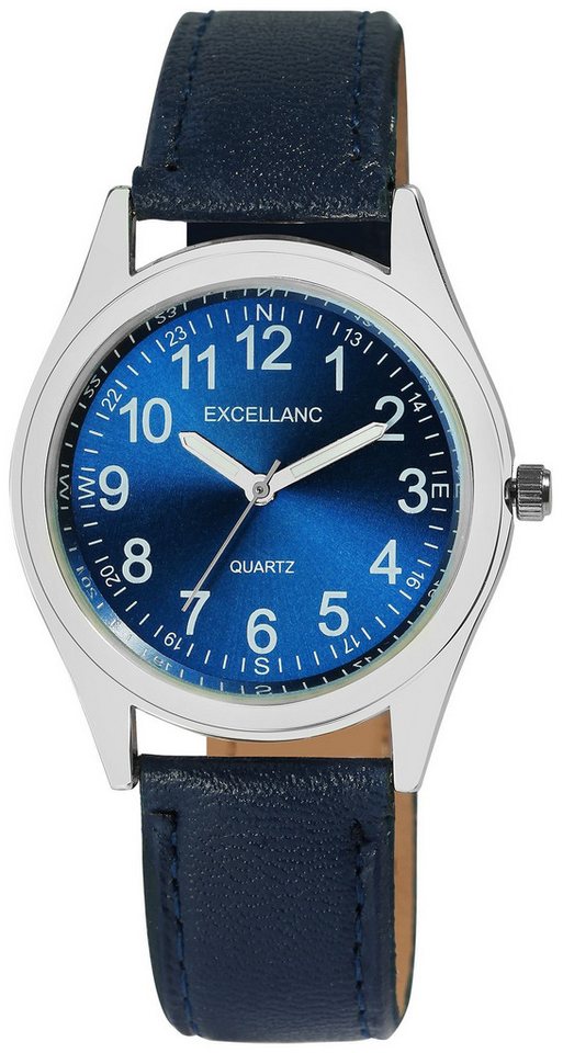 EXCELLANC Quarzuhr 2900227 Excellanc Herren-Uhr mit Lederimitations-Armband von EXCELLANC