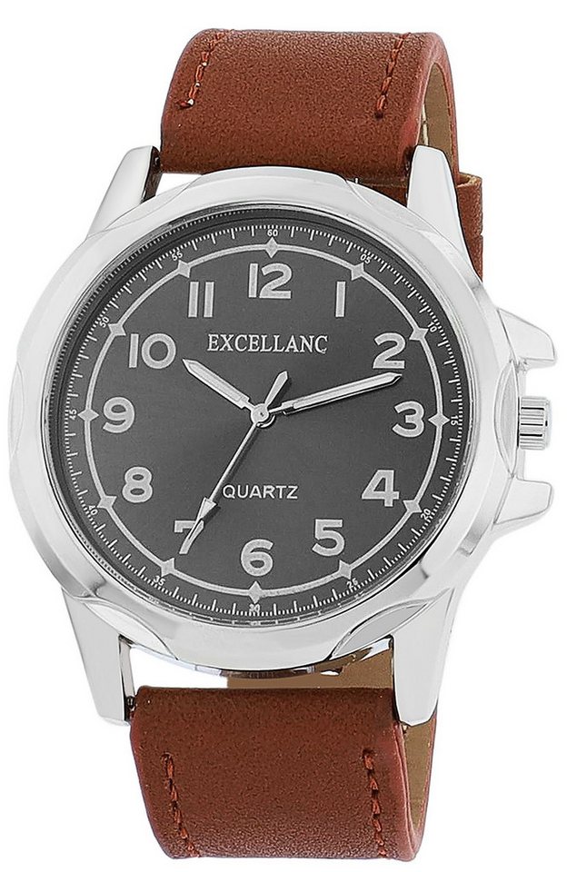 Excellanc Quarzuhr 2900247 Excellanc Herrenuhr, Lederimitationsarmband, verschiedene von Excellanc
